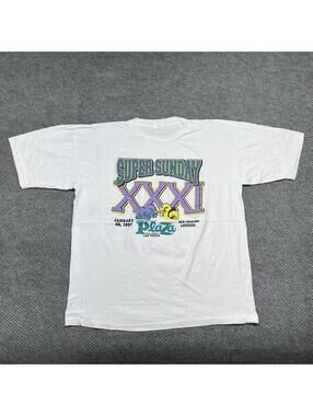 Vintage 90s Super Sunday New Orleans Louisiana T-Shirt XL RARE MENS WHITE